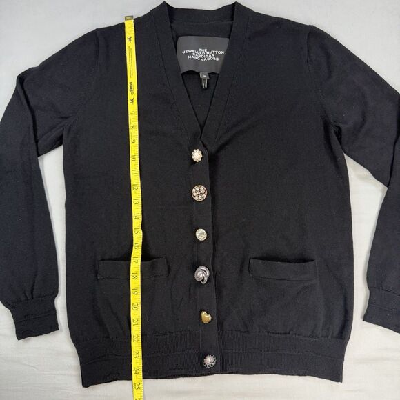MARC JACOBS The Jewelled Button Cardigan Black SIZE XS Wool Cashmere Sweater - Picture 16 of 16